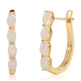 Cercei din Argint 925 Placat cu Aur ( 2.89 grame ) cu Opal Etiopian Lega Dembi 1.28 Carate