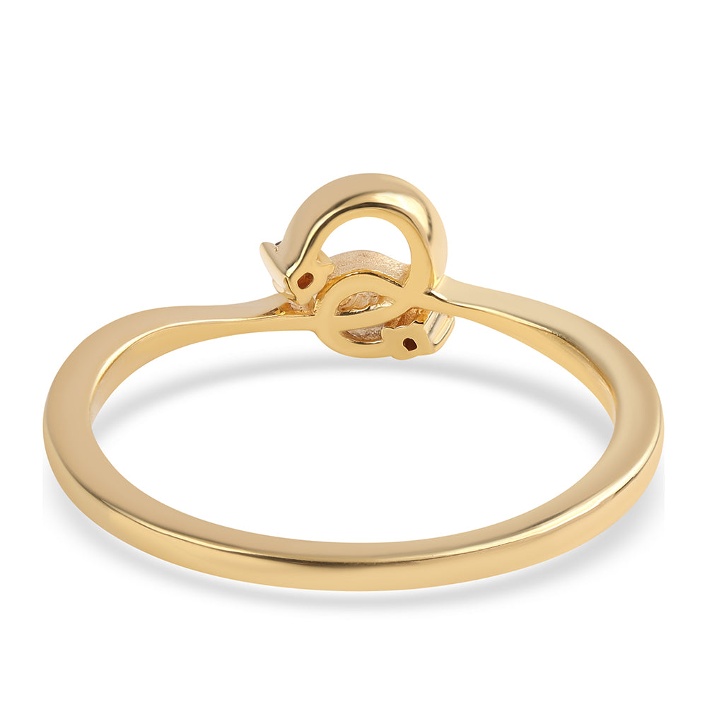 Inel din Argint 925 Placat cu Aur ( 1.62 grame ) cu Diamant Roșu 0.03 Carate