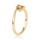 Inel din Argint 925 Placat cu Aur ( 1.62 grame ) cu Diamant Roșu 0.03 Carate