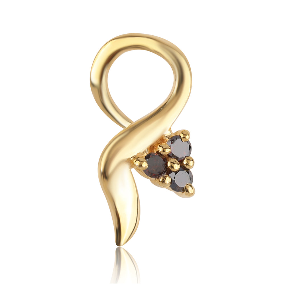 Pandantiv din Argint 925 Placat cu Aur ( 0.28 grame ) cu Diamant Roșu 0.05 Carate