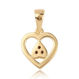 Pandantiv din Argint 925 Placat cu Aur ( 1.13 grame ) cu Diamant Roșu 0.05 Carate