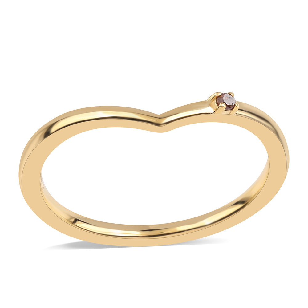 Inel din Argint 925 Placat cu Aur ( 1.44 grame ) cu Diamant Roșu 0.01 Carate