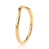 Inel din Argint 925 Placat cu Aur ( 1.44 grame ) cu Diamant Roșu 0.01 Carate