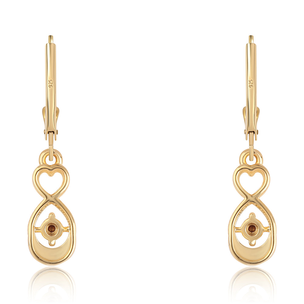 Cercei din Argint 925 Placat cu Aur ( 2.4 grame ) cu Diamant Roșu 0.02 Carate