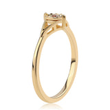 Inel din Argint 925 Placat cu Aur ( 1.59 grame ) cu Diamant Roșu 0.01 Carate