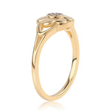 Inel din Argint 925 Placat cu Aur ( 2.08 grame ) cu Diamant Roșu 0.04 Carate