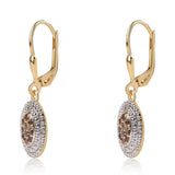 Cercei din Argint 925 Placat cu Aur ( 2.48 grame ) cu Diamant Roșu și Diamant Alb 0.34 Carate