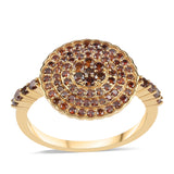 Inel din Argint 925 Placat cu Aur ( 2.46 grame ) cu Diamant Roșu 0.7 Carate