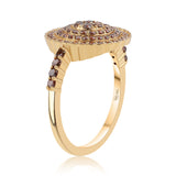 Inel din Argint 925 Placat cu Aur ( 2.46 grame ) cu Diamant Roșu 0.7 Carate