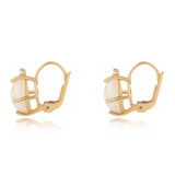 Cercei din Argint 925 Placat cu Aur ( 1.73 grame ) cu Opal Etiopian Lega Dembi și Topaz Alb 1.63 Carate
