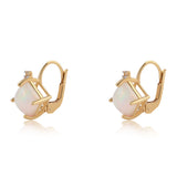 Cercei din Argint 925 Placat cu Aur ( 1.73 grame ) cu Opal Etiopian Lega Dembi și Topaz Alb 1.63 Carate