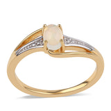 Inel din Argint 925 Placat cu Aur ( 2.22 grame ) cu Opal Etiopian Lega Dembi 0.34 Carate