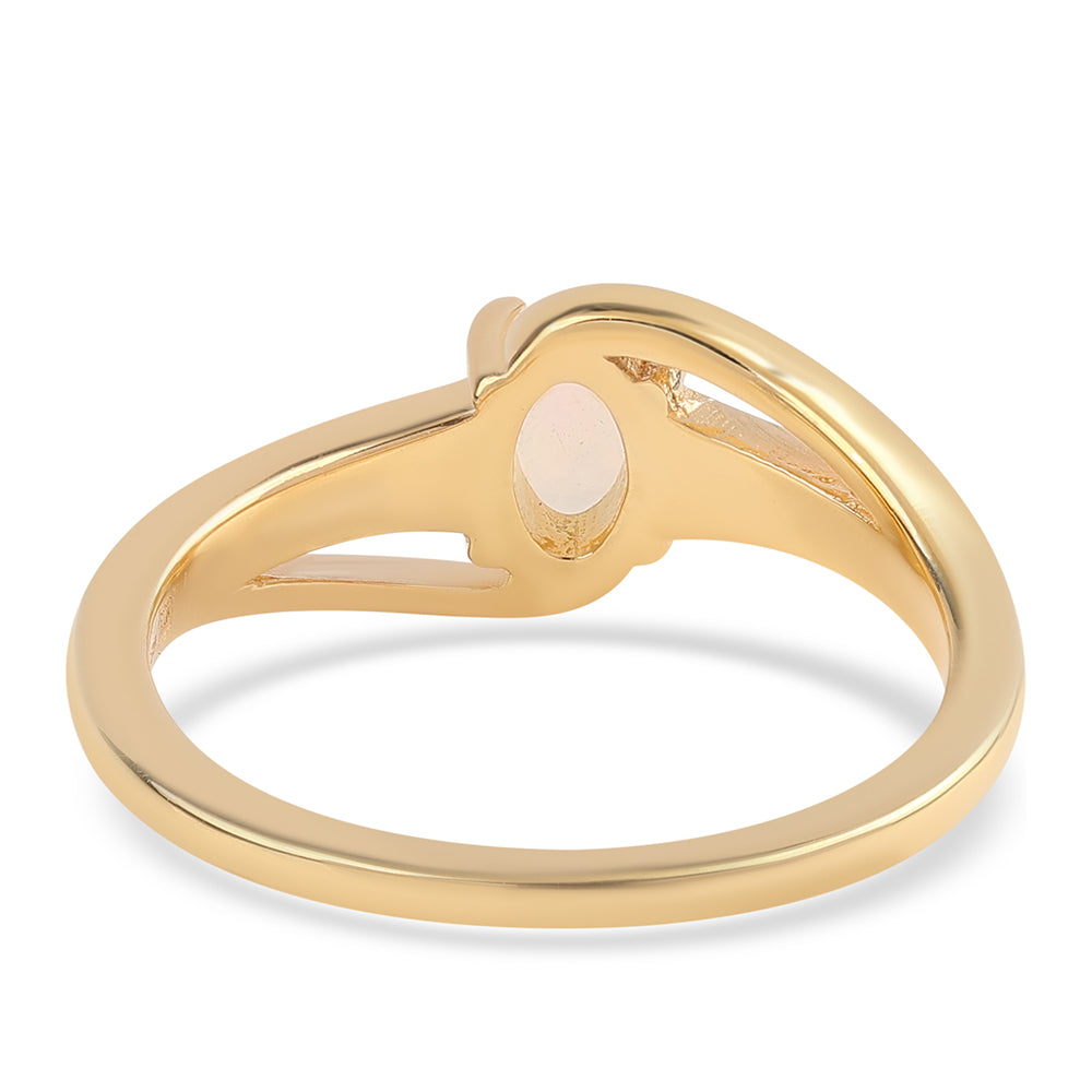 Inel din Argint 925 Placat cu Aur ( 2.22 grame ) cu Opal Etiopian Lega Dembi 0.34 Carate