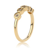 Inel din Argint 925 Placat cu Aur ( 2.47 grame ) cu Diamant Roșu și Diamant Alb 0.04 Carate