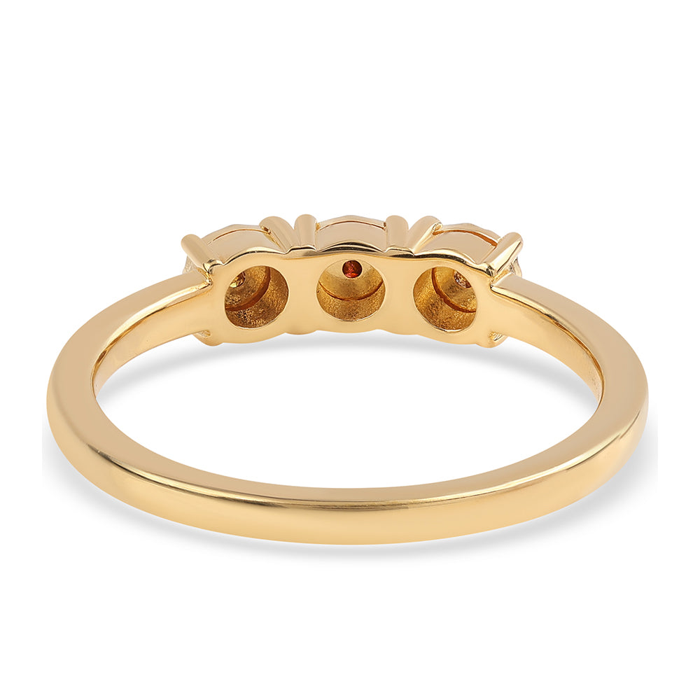 Inel din Argint 925 Placat cu Aur ( 2.06 grame ) cu Diamant Roșu 0.04 Carate