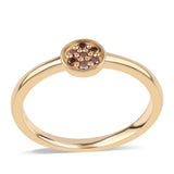 Inel din Argint 925 Placat cu Aur ( 1.86 grame ) cu Diamant Roșu 0.1 Carate