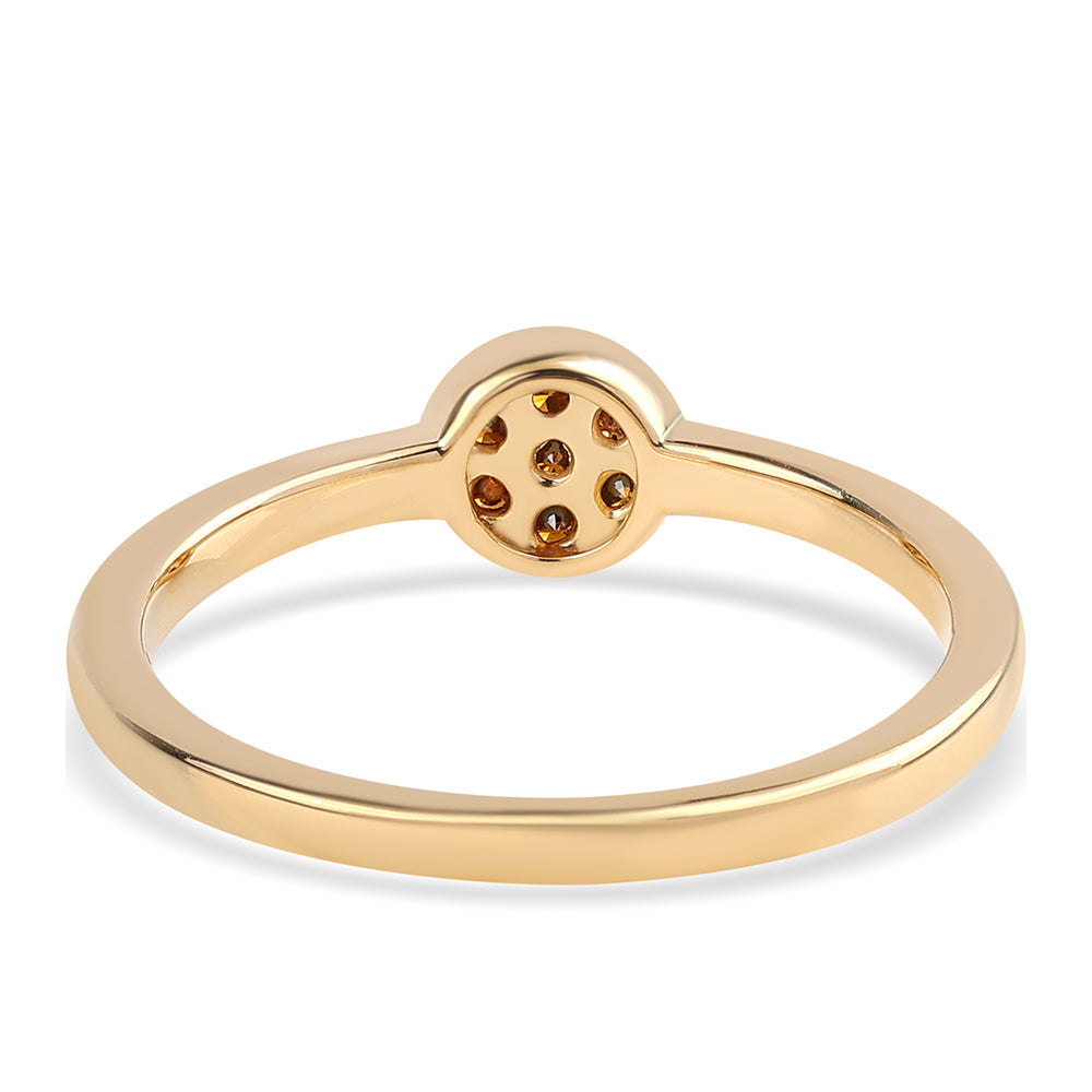 Inel din Argint 925 Placat cu Aur ( 1.86 grame ) cu Diamant Roșu 0.1 Carate