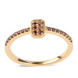 Inel din Argint 925 Placat cu Aur ( 1.59 grame ) cu Diamant Roșu 0.21 Carate