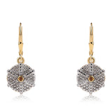 Cercei din Argint 925 Placat cu Aur ( 3.94 grame ) cu Diamant Roșu și Diamant Alb 0.11 Carate