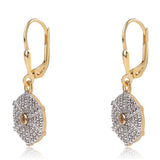 Cercei din Argint 925 Placat cu Aur ( 3.94 grame ) cu Diamant Roșu și Diamant Alb 0.11 Carate