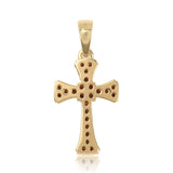 Cruce Pandantiv din Argint 925 Placat cu Aur ( 1.29 grame ) cu Diamant Roșu 0.34 Carate