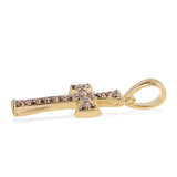 Cruce Pandantiv din Argint 925 Placat cu Aur ( 1.29 grame ) cu Diamant Roșu 0.34 Carate