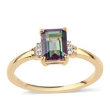 Inel din Argint 925 Placat cu Aur ( 2.21 grame ) cu Topaz Mistic și Topaz Alb 1.52 Carate