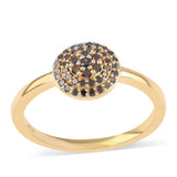 Inel din Argint 925 Placat cu Aur ( 2.58 grame ) cu Diamant Negru 0.32 Carate