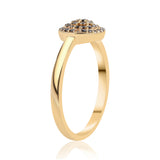 Inel din Argint 925 Placat cu Aur ( 2.58 grame ) cu Diamant Negru 0.32 Carate