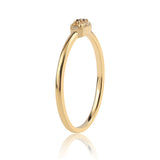 Inel din Argint 925 Placat cu Aur ( 1.41 grame ) cu Diamant Negru și Diamant Alb 0.05 Carate