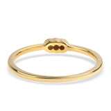 Inel din Argint 925 Placat cu Aur ( 1.41 grame ) cu Diamant Negru și Diamant Alb 0.05 Carate