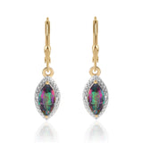 Cercei din Argint 925 Placat cu Aur ( 2.32 grame ) cu Topaz Mistic și Topaz Alb 2.24 Carate
