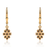 Cercei din Argint 925 Placat cu Aur ( 1.48 grame ) cu Diamant Negru 0.09 Carate