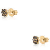 Cercei din Argint 925 Placat cu Aur ( 1.12 grame ) cu Diamant Negru 0.14 Carate