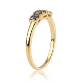 Inel din Argint 925 Placat cu Aur ( 1.91 grame ) cu Diamant Negru 0.25 Carate