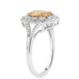 Inel din Argint 925 ( 2.93 grame ) cu Citrin Brazilian Clasa "AA" și Topaz Alb 3.18 Carate