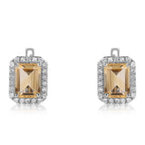 Cercei din Argint 925 ( 3.01 grame ) cu Citrin Brazilian Clasa "AA" și Topaz Alb 3.74 Carate