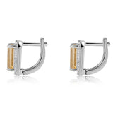 Cercei din Argint 925 ( 3.01 grame ) cu Citrin Brazilian Clasa "AA" și Topaz Alb 3.74 Carate