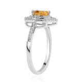 Inel din Argint 925 ( 2.49 grame ) cu Citrin Brazilian Clasa "AA" și Topaz Alb 0.92 Carate