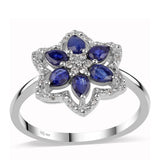 Inel din Argint 925 ( 3.29 grame ) cu Safir Albastru Australian și Topaz Alb 1.67 Carate