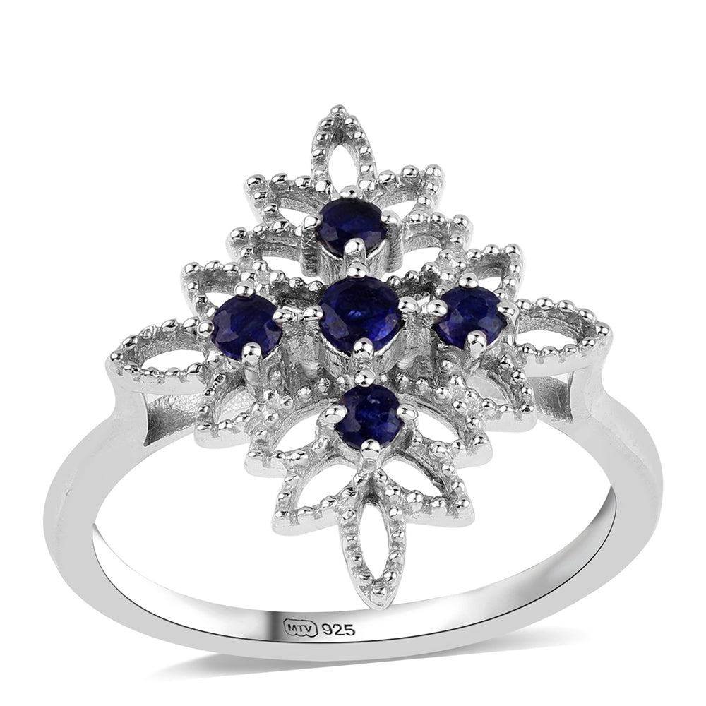 Inel din Argint 925 ( 3.46 grame ) cu Safir Albastru Australian 0.46 Carate