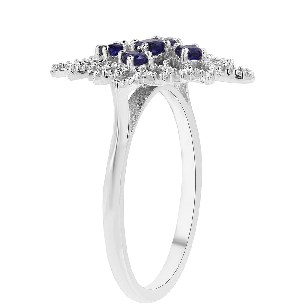 Inel din Argint 925 ( 3.46 grame ) cu Safir Albastru Australian 0.46 Carate
