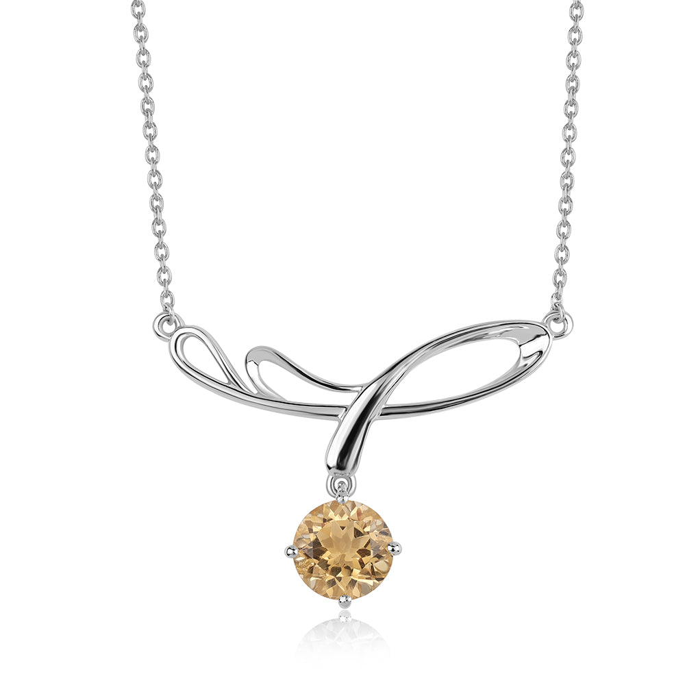 Colier din Argint 925 ( 4.33 grame ) cu Citrin Brazilian Clasa "AA" 2.75 Carate
