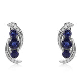 Cercei din Argint 925 ( 3.88 grame ) cu Safir Albastru Australian și Topaz Alb 1.76 Carate