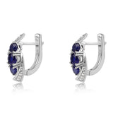 Cercei din Argint 925 ( 3.88 grame ) cu Safir Albastru Australian și Topaz Alb 1.76 Carate