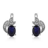 Cercei din Argint 925 ( 2.68 grame ) cu Safir Albastru Australian și Topaz Alb 2.27 Carate
