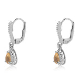 Cercei din Argint 925 ( 2.02 grame ) cu Citrin Brazilian Clasa "AA" și Topaz Alb 1.24 Carate