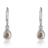 Cercei din Argint 925 ( 2.02 grame ) cu Citrin Brazilian Clasa "AA" și Topaz Alb 1.24 Carate