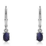 Cercei din Argint 925 ( 1.22 grame ) cu Safir Albastru Australian 1.36 Carate
