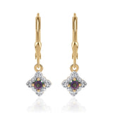Cercei din Argint 925 Placat cu Aur ( 1.48 grame ) cu Topaz Mistic și Topaz Alb 0.39 Carate